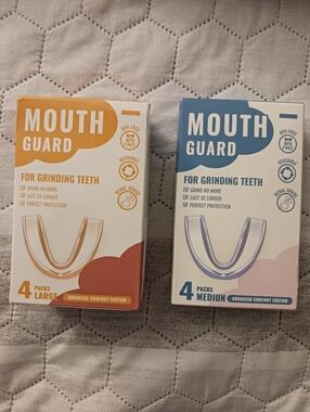 Two- 4 Packs Mouth Guards Teeth Grinding Snoring * Size Medium  + LARGE New
